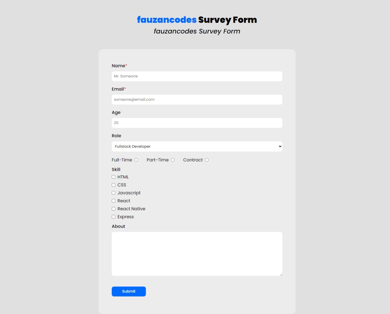 Survey Form